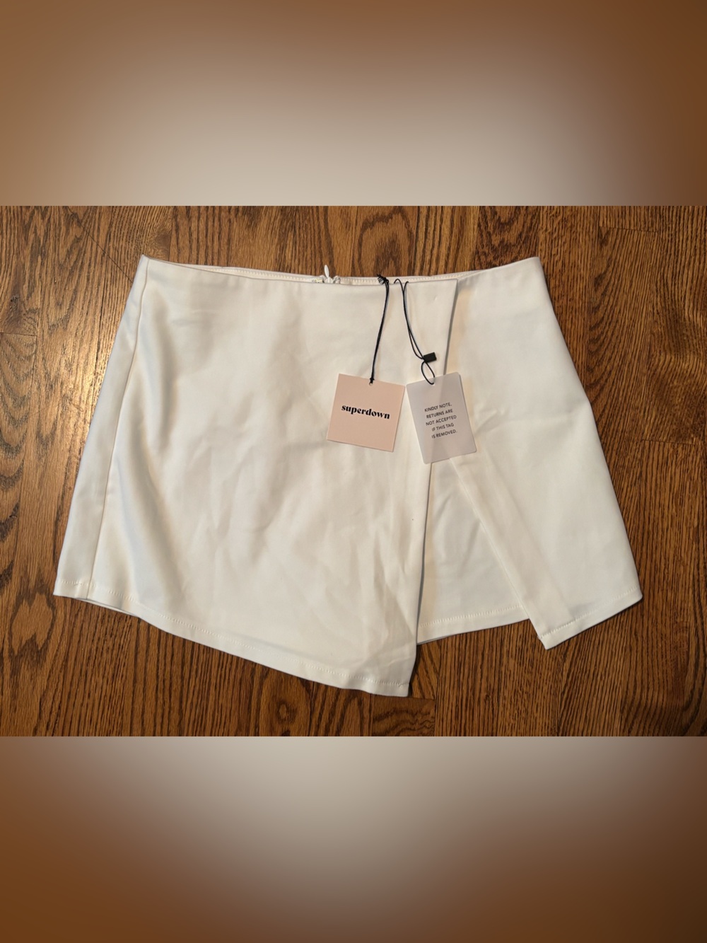 Superdown White Asymmetrical Mini Skirt Wrap Skort Medium